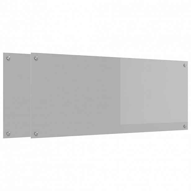 vidaXL Kuchyňský obklad 2 ks Světle šedá 120 x 50 cm tvrzené sklo