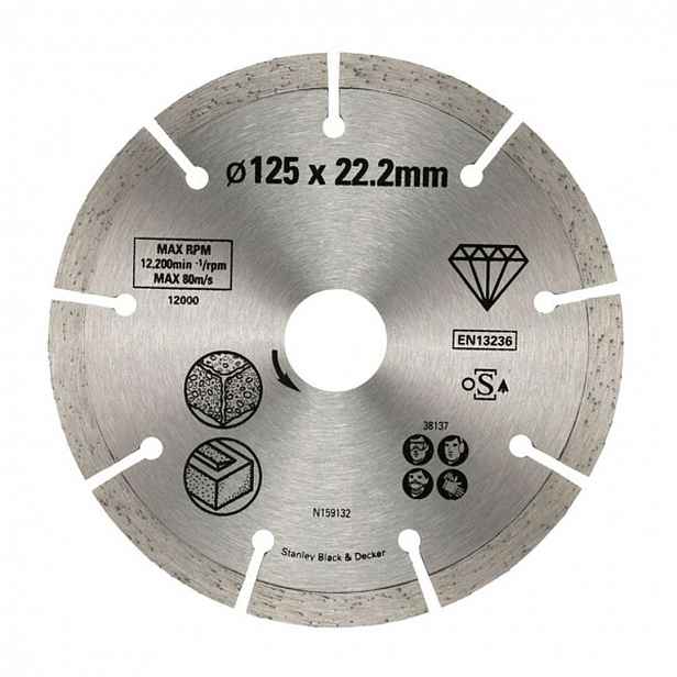 Stanley - Diamantový řezný kotouč na kámen a cihly, 125x22,2 mm STA38137-XJ