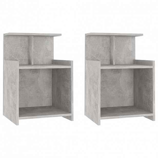 vidaXL Noční stolky 2 ks betonově šedé 40x35x60 cm kompozitní dřevo