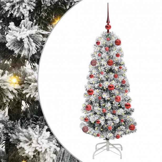 vidaXL Umělý Skládací Vánoční Strom 150 LED Zelená a bílá 120 cm