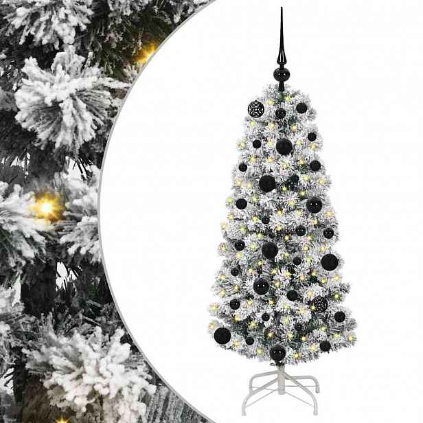 vidaXL Umělý Skládací Vánoční Strom 150 LED Zelená a bílá 120 cm