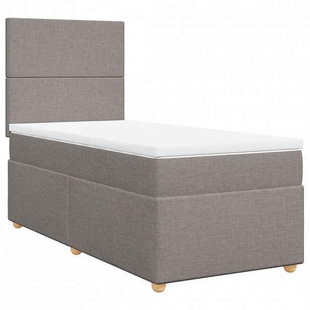 vidaXL Box spring postel s matrací taupe 90x190 cm textil