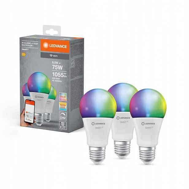 Led žárovka E27 9.5W 75W 1055lm Rgbw Cct Stmívatelná Smart+ WiFi Classic