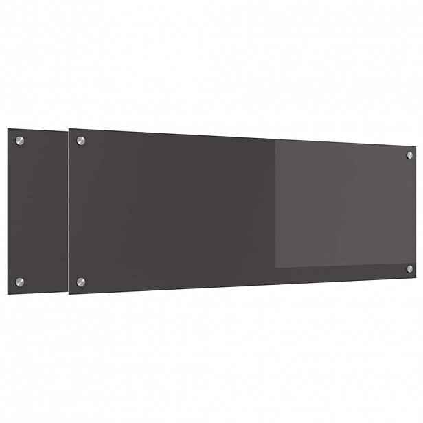 vidaXL Kuchyňský obklad 2 ks Tmavě šedá 110 x 40 cm tvrzené sklo