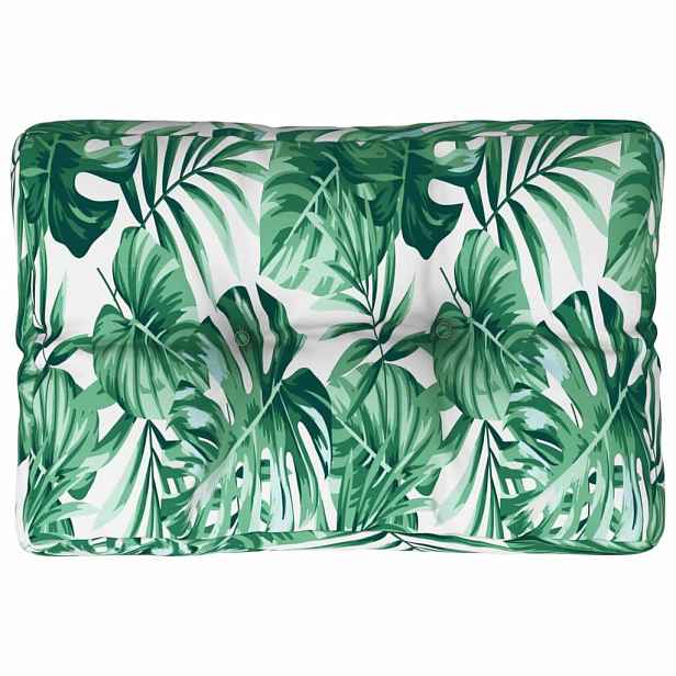vidaXL Poduška na palety vzor listů 50 x 40 x 12 cm textil