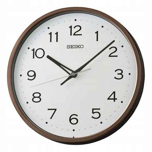 Čitelný Klasický Hnědý Kulatý Japonský Hodinový Stroj Seiko QHA020B 30 cm