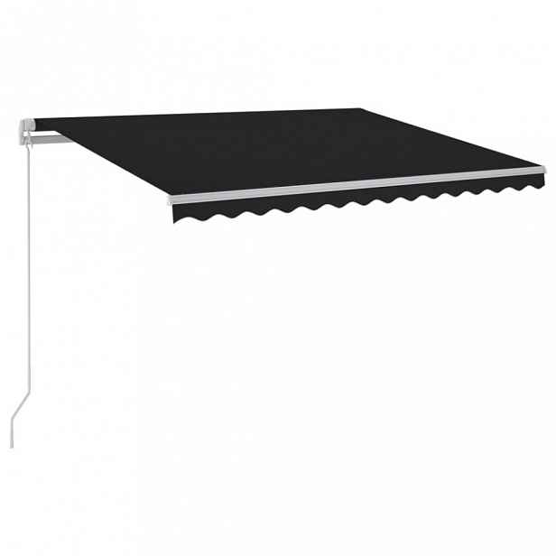 Ručně zatahovací markýza s LED světlem 450x300 cm Dekorhome Antracit