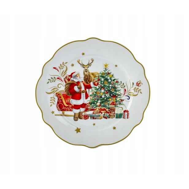 4 x Talířek dezertní etażérka Vánoční Porcelánový Santa Claus