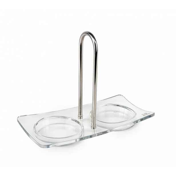 Peugeot stojánek na mlýnky - akryl/ nerezová ocel, 19 x 9 x 15 cm