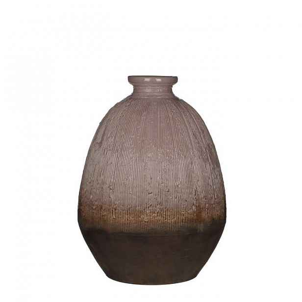 Keramická váza GAYA drápaná 33cm hnědá