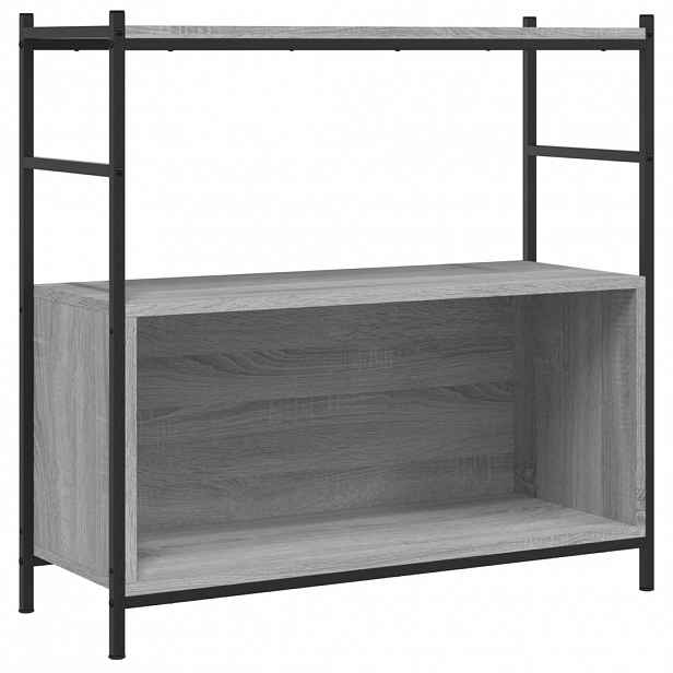 vidaXL Knihovna šedá sonoma 80x30x78,5 cm kompozitní dřevo a železo