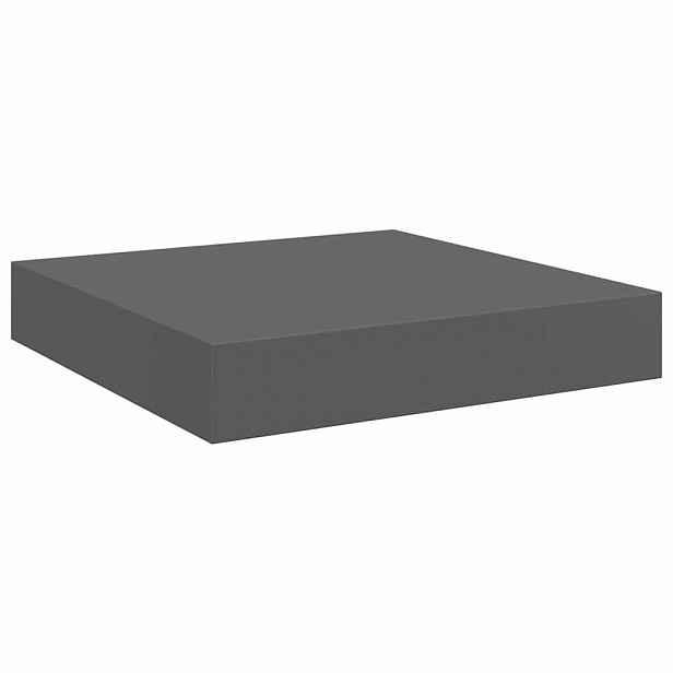 vidaXL Plovoucí nástěnná police šedá vysoký lesk 23x23,5x3,8 cm MDF