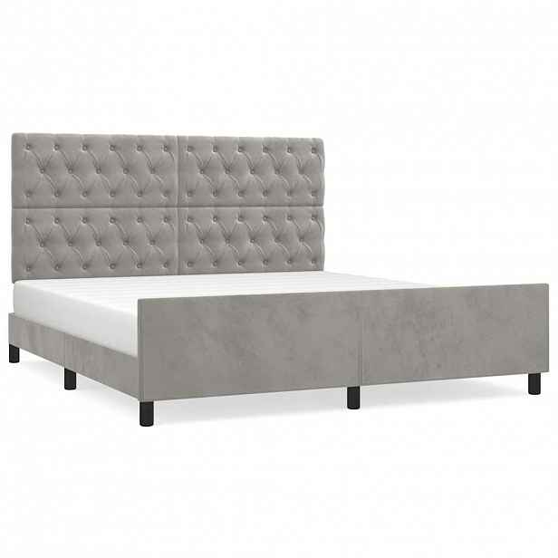vidaXL Rám postele bez matrace světle šedý 160 x 200 cm samet
