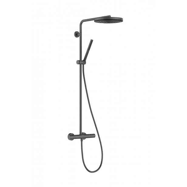 Hansgrohe Pulsify S Puro - Sprchový set s termostatem, průměr 26 cm, EcoSmart, kartáčovaný černý chrom 24223340