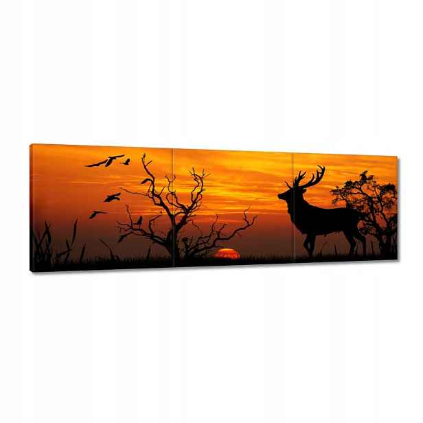 Obrazy 120x40 Jelen a západ slunce
