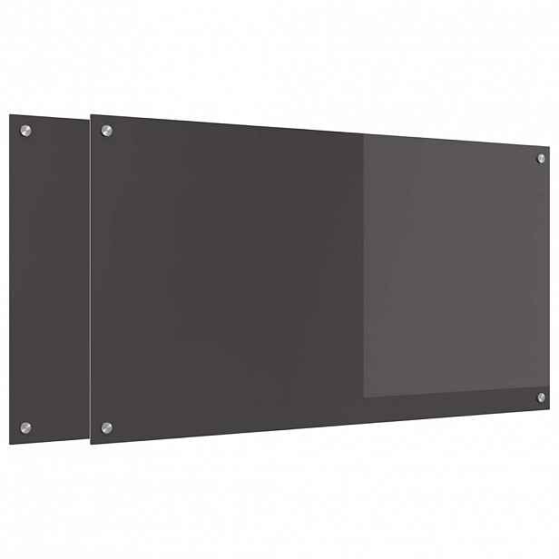 vidaXL Kuchyňský obklad 2 ks Tmavě šedá 110 x 60 cm tvrzené sklo