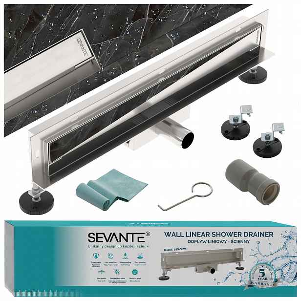 Lineární odtok 2v1 80 cm boční Wall inox nerezová ocel Sevante