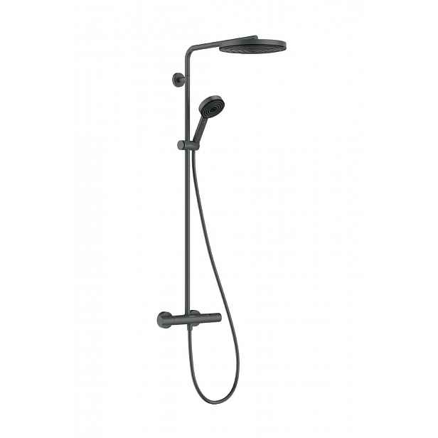 Hansgrohe Pulsify S Puro - Sprchový set s termostatem, průměr 26 cm, 3 proudy, kartáčovaný černý chrom 24236340