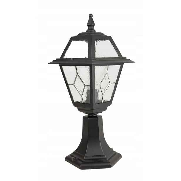 Venkovní stojací lampa retro 47 cm černá vitrážové sklo IP43 Su-ma