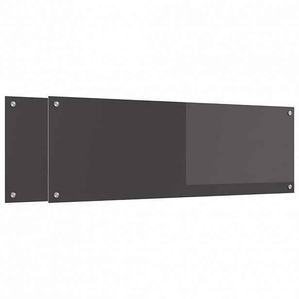 vidaXL Kuchyňský obklad 2 ks Tmavě šedá 120 x 40 cm tvrzené sklo