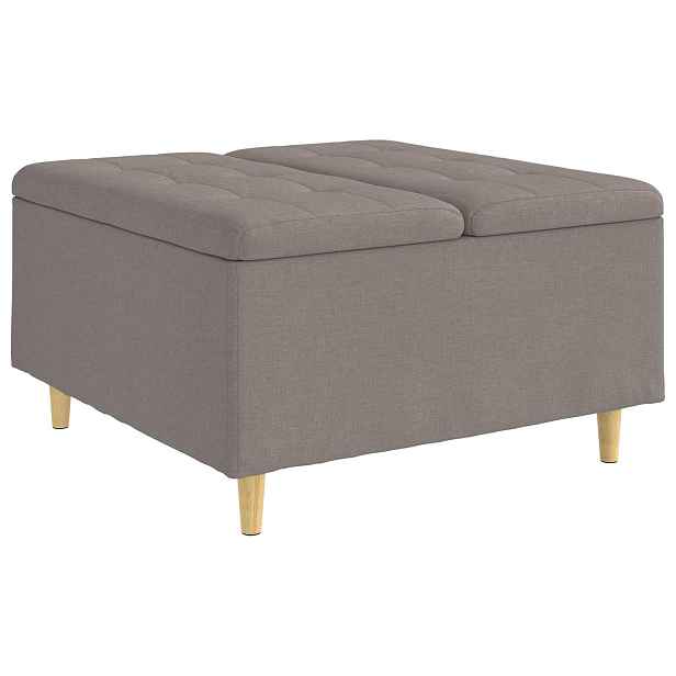 vidaXL Ottoman s úložným prostorem Taupe 80 x 80 x 45 cm textil