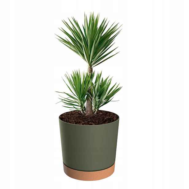 Květináč obal s podstavcem kulatý Ø 40 cm H 38 matný 35 L zelený