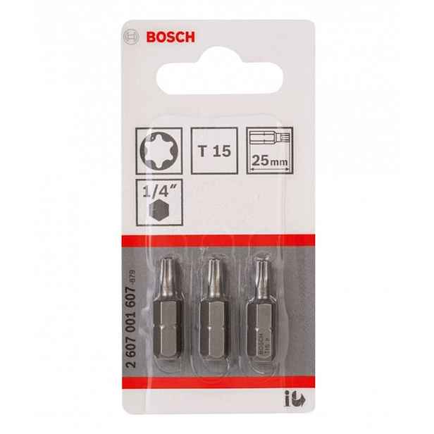Bosch - Sada bitů T15, délka 25 mm, 3 ks 2607001607