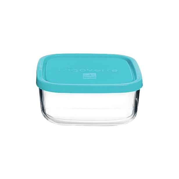 PROHOME - Dóza čtvercová 1L s poklopem 15x15cm, sklo / umělá hmota
