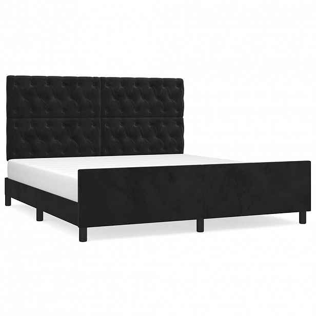 vidaXL Rám postele bez matrace černý 160 x 200 cm samet