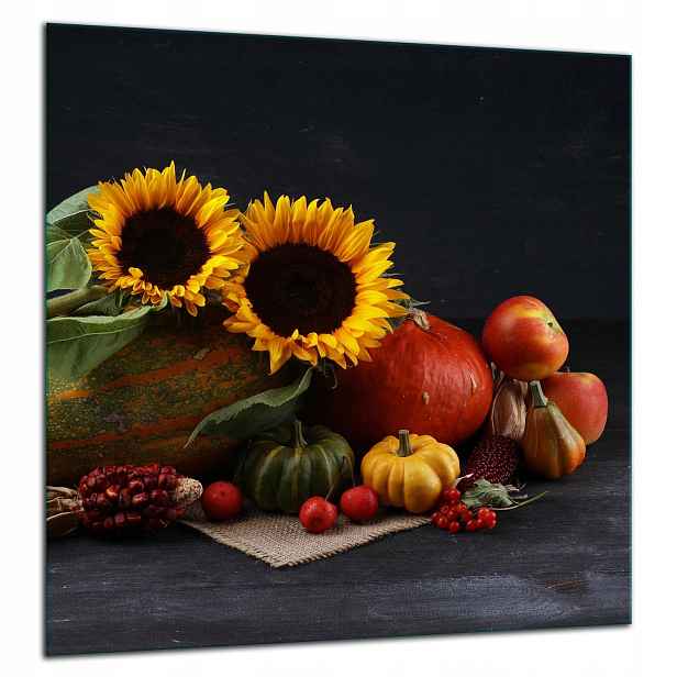 Skleněná Ochranná Deska Panel Lepidlo 60x65 Květiny