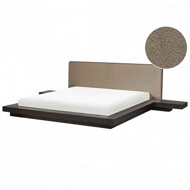 Beliani POSTEL s roštem 180/200 cm MDF deska Tmavě hnědá Zen