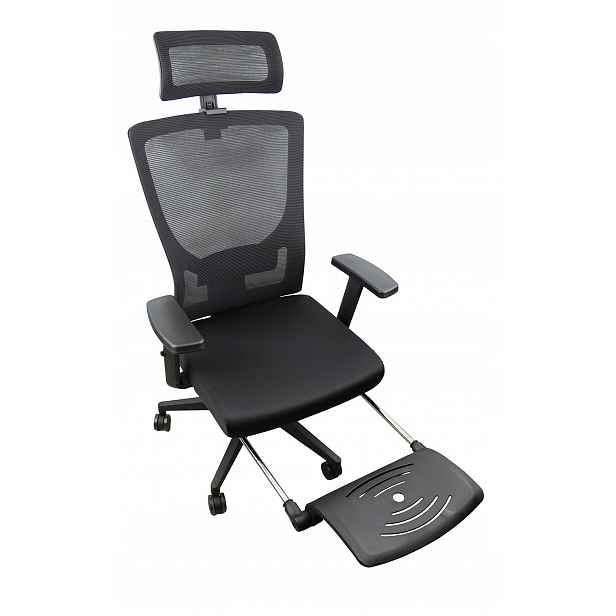 Kancelářská otočná ergonomická židle s výsuvnou podnožkou Kancelářská židle