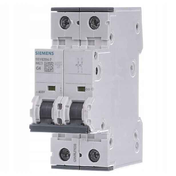 Nadproudový spínač Siemens 5SY6204-7 2P 4A C 6kA 400V