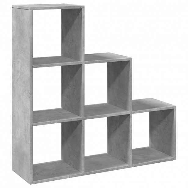 vidaXL Knihovna/dělící stěna 3patrová betonově šedá 99x29x99 cm