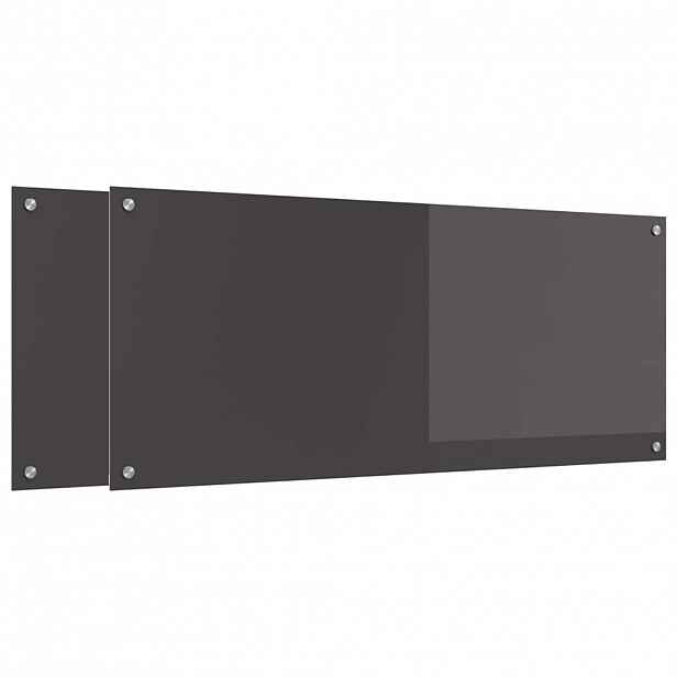 vidaXL Kuchyňský obklad 2 ks Tmavě šedá 120 x 50 cm tvrzené sklo