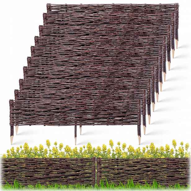 10 Ks Zahradní Palisáda Proutěná Trávníkový Lem Plot 100x30cm Set