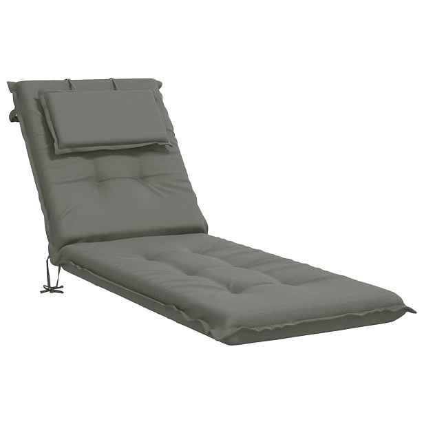 vidaXL Polštář na lehátko GEMERT 100% polyester Šedá 190 x 50 x 9 cm