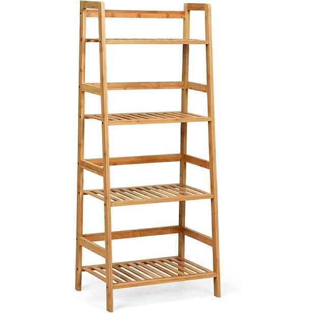 4patrový žebříkový regál GT-DOUS-HW65606NA, 48 x 114 cm, přírodní