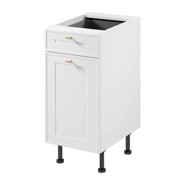 Dolní skříňka se šuplíkem SALERNO - šířka 40 cm, bílá, levé provedení