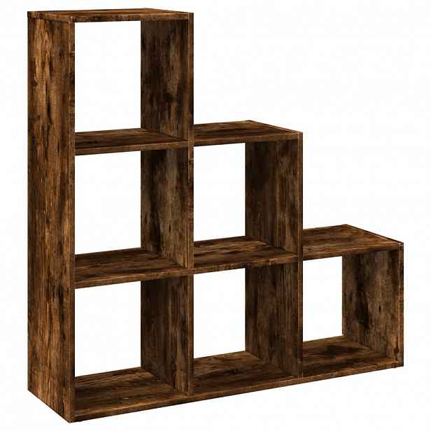 vidaXL Knihovna/dělící stěna 3patrová kouřový dub 99x29x99 cm kompozit