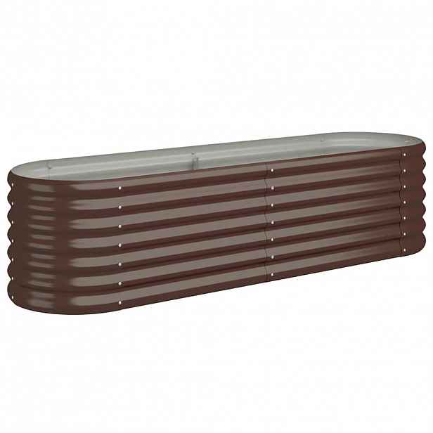 vidaXL Vyvýšený záhon pozinkovaná ocel 152x40x36 cm hnědý