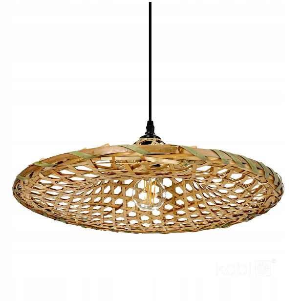 Závěsná lampa boho bambusová pletená E27 60W Braga Kobi