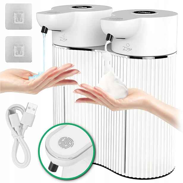 Bezdotykový dvojitý Dávkovač tekutého mýdla 2x 350 ml Automatický dávkovač mýdla