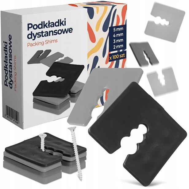 400x Distanční podložky 2-5 mm Montážní klíny pro vyrovnávací šrouby Oki 8W