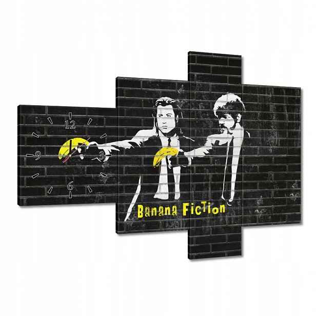 Hodiny 100x70 Banksy Banana Fiction