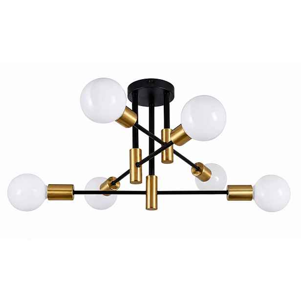 Stropní Závěsná Lampa Dorado Stropní Svítidlo Lustr Kule Led Černo Zlatá 6PL