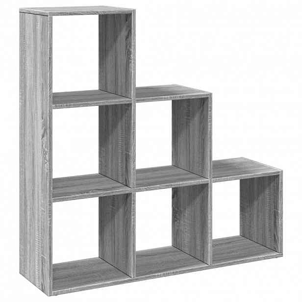vidaXL Knihovna/dělící stěna 3patrová šedá sonoma 99x29x99 cm kompozit