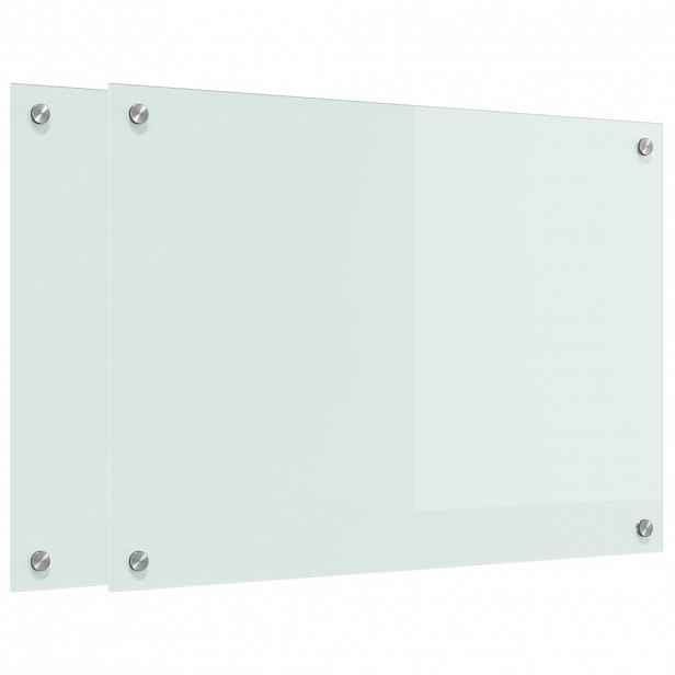 vidaXL Kuchyňský obklad 2 ks Bílá 70 x 50 cm tvrzené sklo