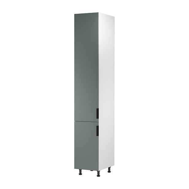Vysoká kuchyňská skříň SALERNO - šířka 40 cm, bílá / zelená, levé provedení