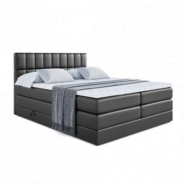 ALTDECOR POSTEL boxspring MIAMI KING – 200 x 200 – H3/H4 – vysoce lesklá černá